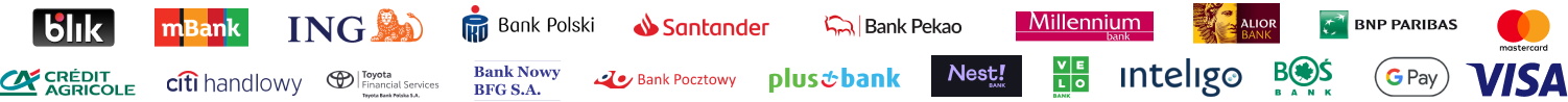 Logotypy dostępnych płatności