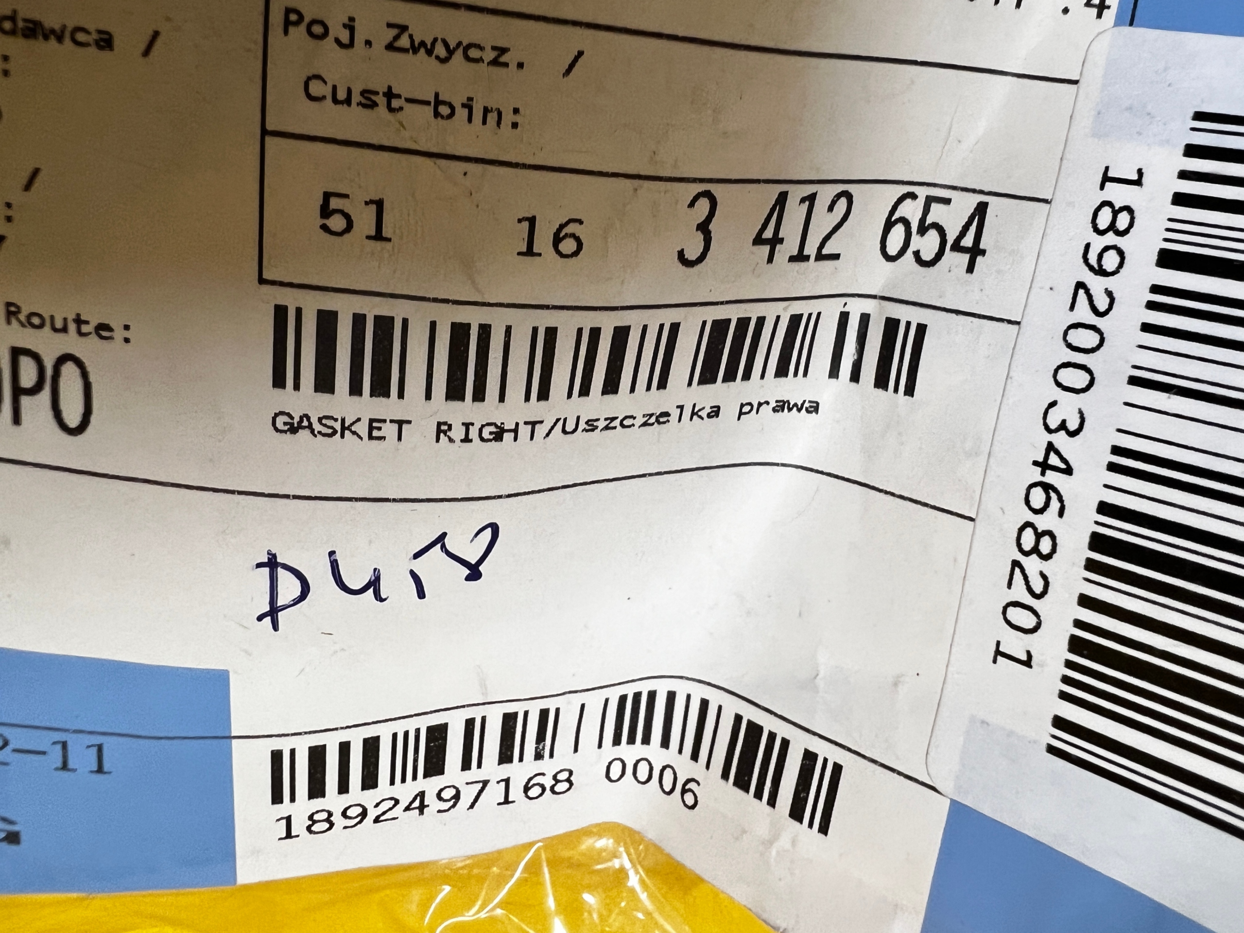 USZCZELKA LUSTERKA ZEWNĘTRZNEGO PRAWA BMW X3 E83 NOWA OEM