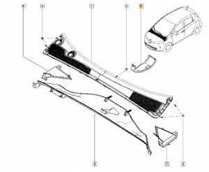 WSPORNIK MOCOWANIE PODSZYBIA LISTWY POD PRZEDNIĄ SZYBĄ RENAULT ZOE I Z.E.