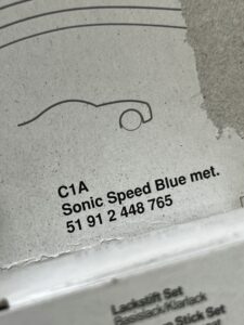 LAKIER ZAPRAWKA ZAPRAWKOWY SONIC SPEED BLUE MET. 354 BMW NOWY OEM