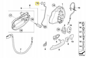 GAŁKA PRZYCISK ZAMKA DRZWI PRZÓD BMW X3 E83 NOWA OEM