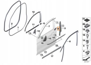 USZCZELKA PANELU ZAMYKAJĄCEGO SŁUPKA B PRAWA BMW X3 G01 X4 G02 NOWA OEM