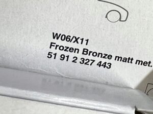 LAKIER ZAPRAWKA ZAPRAWKOWY FROZEN BRONZE MATT MET. W06/X11 BMW NOWY OEM