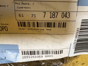 ZAŚLEPKA POKRYWA NADKOLA PRZÓD LEWA BMW 5 F07 F10 6 F06 NOWA OEM