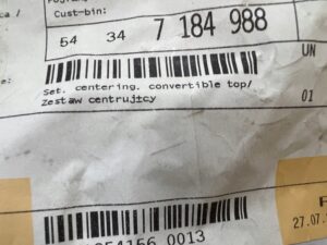 ZESTAW CENTRUJĄCY NAPRAWCZY DACHU PRZESUWNEGO MINI R52 CABRIO NOWY OEM