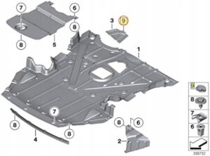 4 X MOCOWANIE OSŁONY MISKI OLEJOWEJ NADKOLA PRZÓD BMW X1 E84 Z4 E89