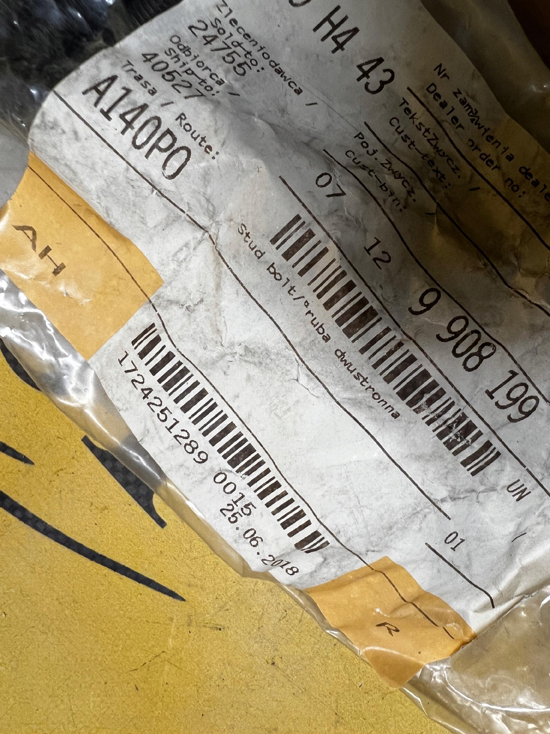 2 X ŚRUBA DWUSTRONNA GŁOWICY CYLINDRÓW BMW M40 M42 M73 M73N M7X45 NOWA OEM