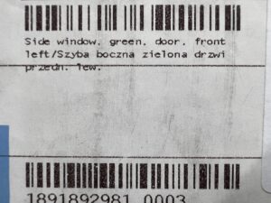 SZYBA BOCZNA ZIELONA DRZWI PRZÓD LEWA LEWY BMW F15 X5 F85 X5M NOWA OEM