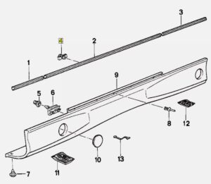 10 X MOCOWANIE LISTWY WYKOŃCZENIOWEJ NADWOZIA BMW 8 E31 NOWE OEM