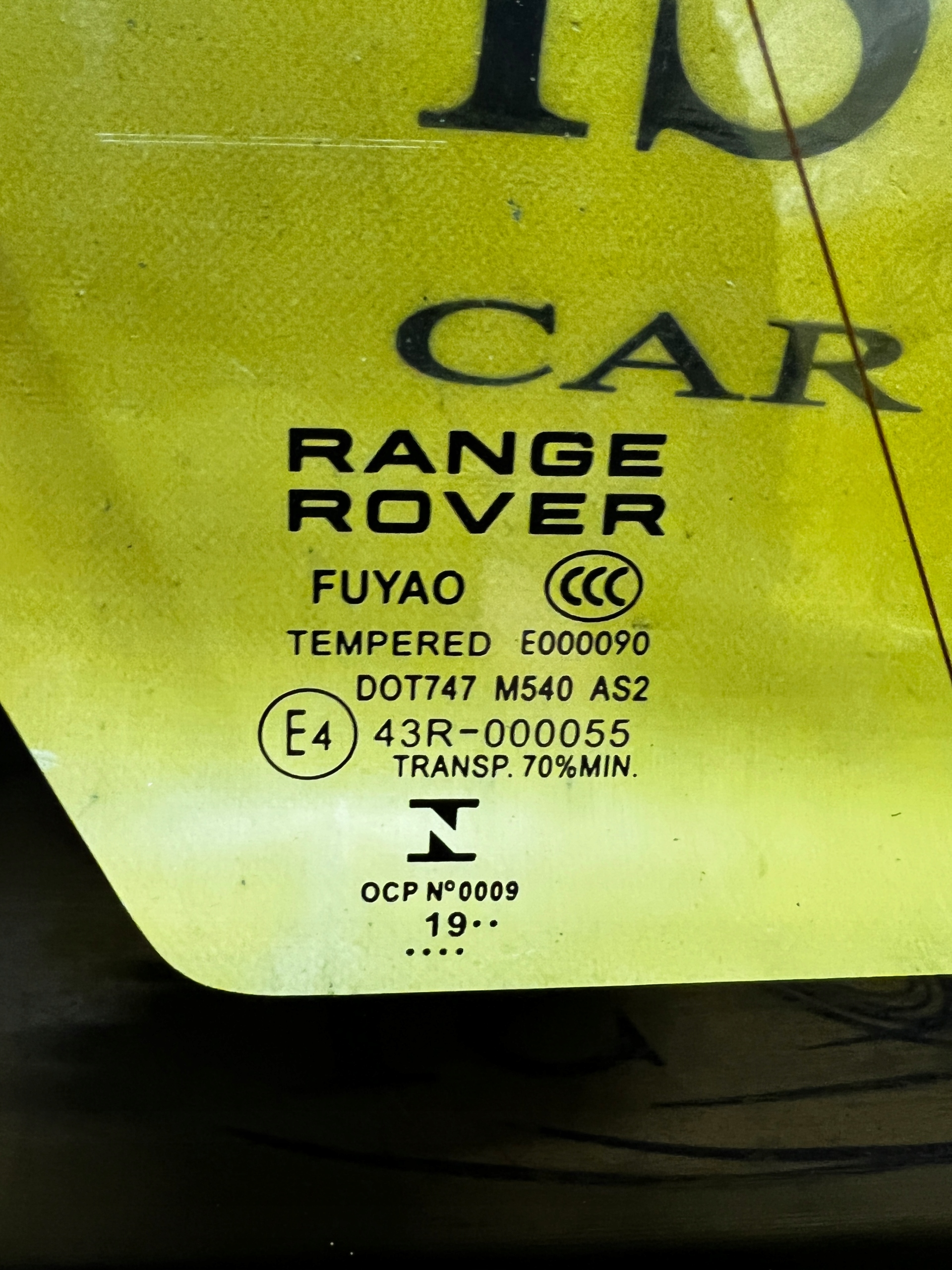 SZYBA KAROSERYNA TYŁ PRAWA PRAWY RANGE ROVER VOGUE L405 2019R