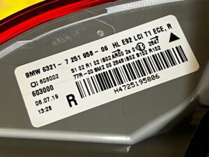 LAMPA BŁOTNIKA PRAWY TYŁ LIFT BMW 3 E92 LCI NOWA OEM