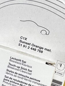 LAKIER ZAPRAWKA ZAPRAWKOWY SUNSET ORANGE MET. C1X BMW NOWY OEM