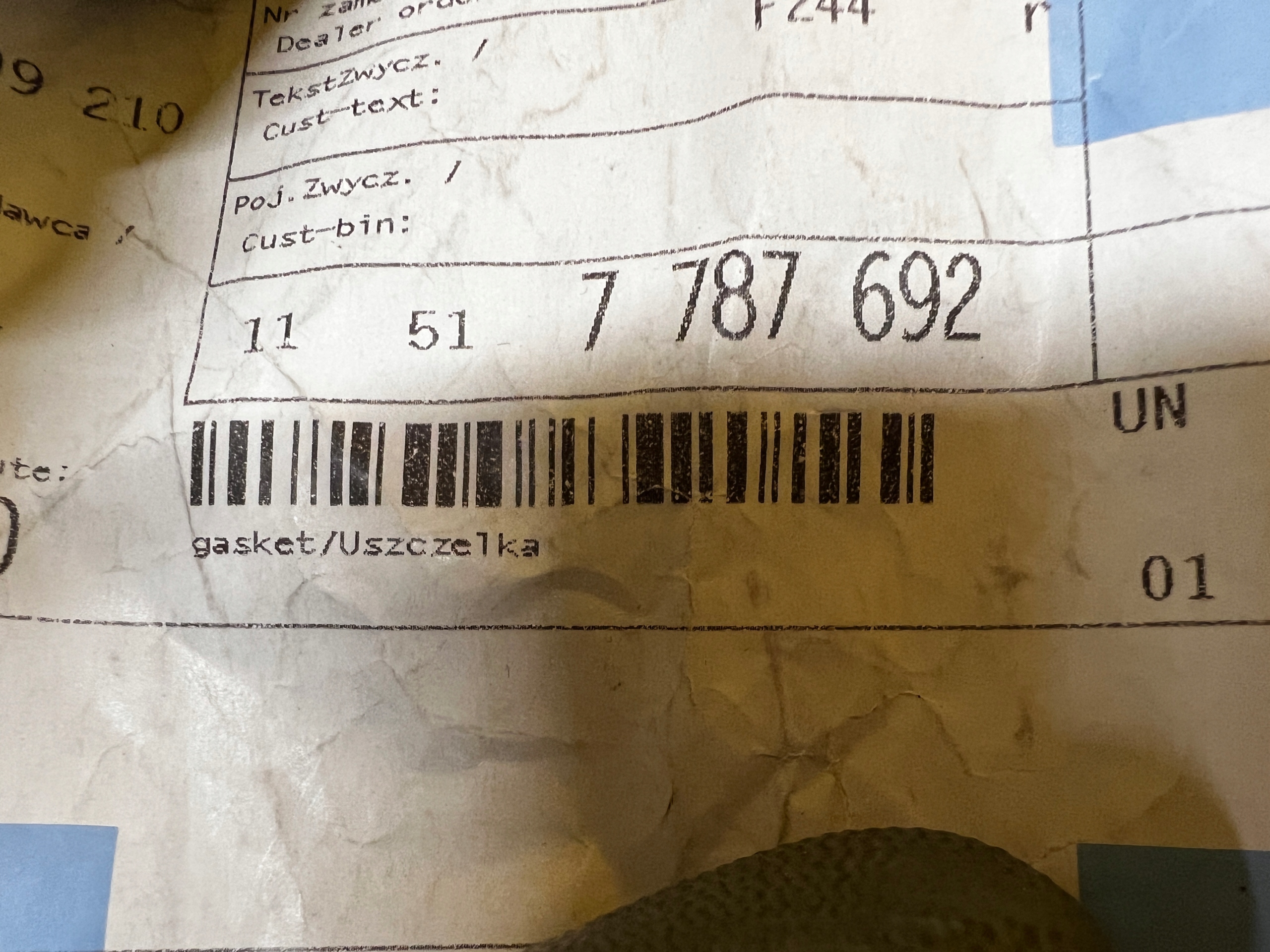 USZCZELKA TERMOSTATU BMW M47N M57 M57N NOWA OEM