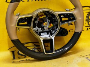 SKÓRZANA KIEROWNICA CARBON ŁOPATKI PORSCHE 911 991 LIFT