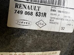 MATA DYWAN WYKŁADZINA PODŁOGA PODŁOGI RENAULT GRAND SCENIC III