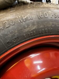 KOŁO ZAPASOWE DOJAZDOWE FELGA OPONA PEUGEOT 207 125/80 R15