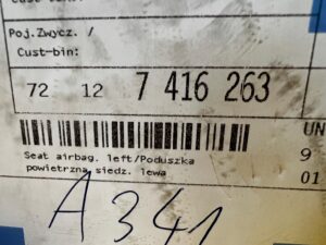 AIRBAG PODUSZKA FOTELA PRZÓD LEWY LEWA BMW X3 G01 X4 G02 NOWY OEM