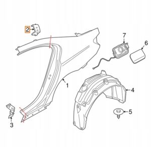 WZMOCNIENIE WSPORNIKA BLACHA SŁUPKA TYŁ C LEWA BMW 5 G30 M5 F90 NOWA OEM