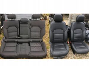 KOMPLET FOTELE WNĘTRZE KANAPA BOCZKI INFINITI Q30 QX30 CZARNA SKÓRA