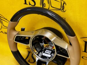 SKÓRZANA KIEROWNICA CARBON ŁOPATKI PORSCHE 911 991 LIFT