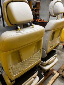 KPL FOTELE KANAPA PRZÓD TYŁ AIRBAG SKÓRA ALPACA GRAY MERCEDES GL X166 7 OS