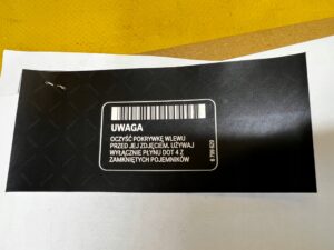 TABLICZKA INFORMACYJNA PŁYN HAMULCOWY BMW NOWA OEM