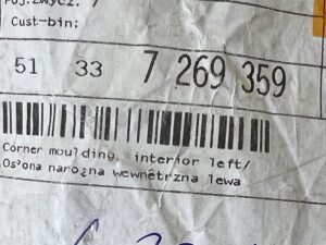 OBUDOWA OSŁONA WEWNĘTRZNA TRÓJKĄT LUSTERKA LEWA BMW 1 F21 2 F22 NOWA OEM