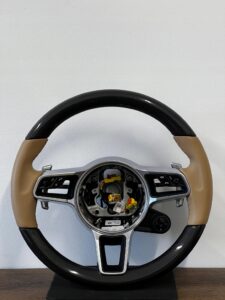 SKÓRZANA KIEROWNICA CARBON ŁOPATKI PORSCHE 911 991 LIFT