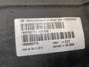 DYFER DYFERENCJAŁ MOST TYŁ MERCEDES GLS X166 450 3.0 B V6 3.27