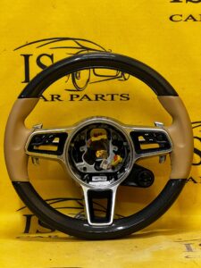 SKÓRZANA KIEROWNICA CARBON ŁOPATKI PORSCHE 911 991 LIFT