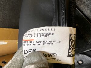 POSZYCIE FOTELA KANAPY TYŁ PRAWY PRAWA SKÓRA MERINO SCHWARZ BMW X5 G05 NOWE OEM