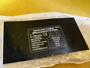 TABLICZKA DUPLIKAT WEBASTO BMW E38 E39 E53 E60 E61 E63 E64 E65 E66 NOWA OEM