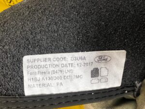 KPL DYWANIKI WYCIERACZKI WELUROWE ORYGINALNE PRZÓD TYŁ FORD FIESTA MK8 EU