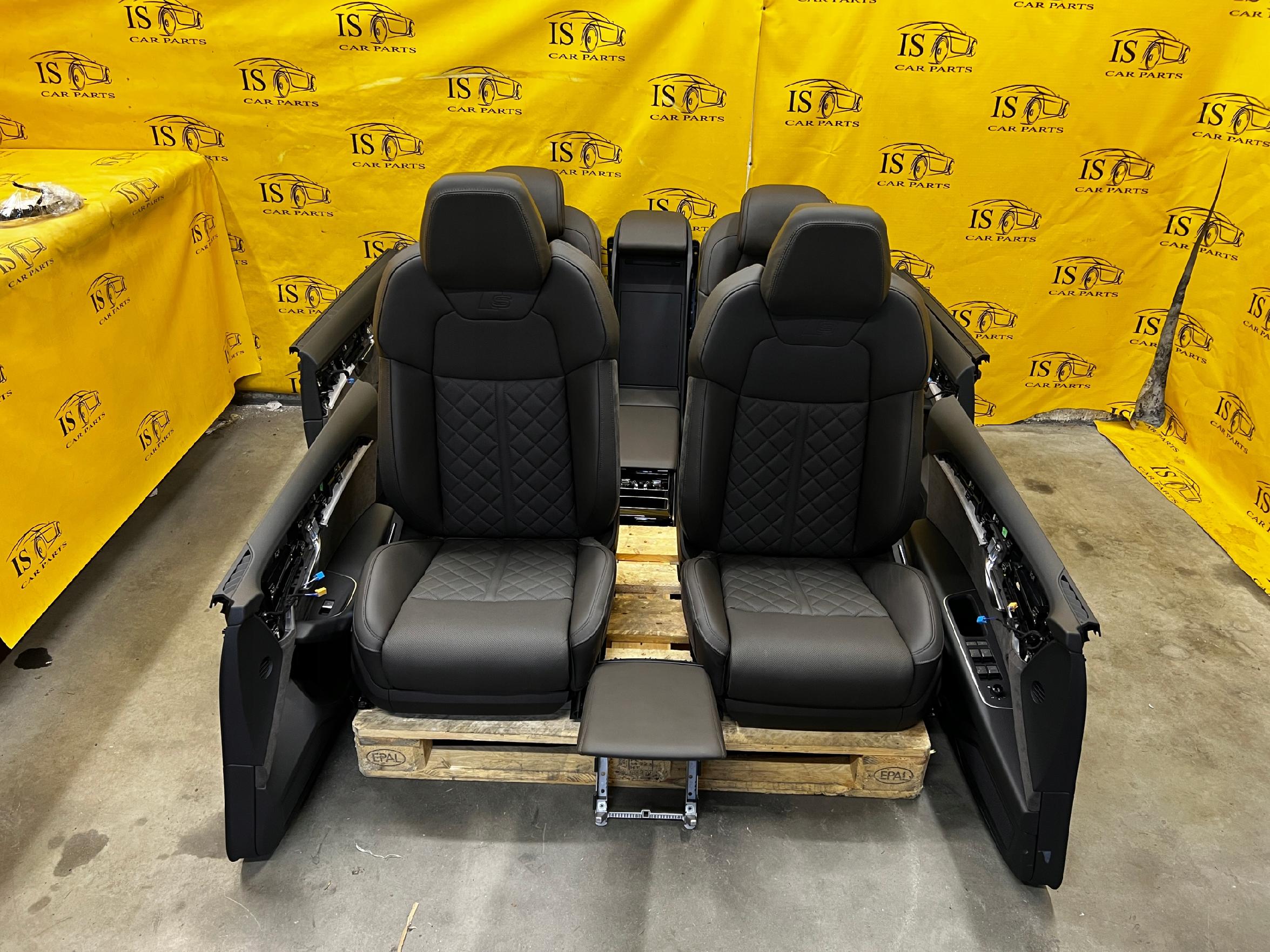 KPL FOTELE PRZÓD TYŁ KANAPA BOCZKI AUDI A8 D5 LONG PRZEDLIFT S-LINE BRĄZ EU