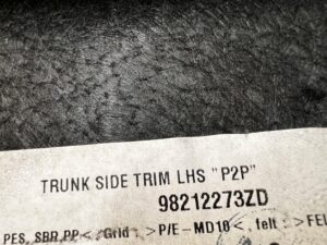 TAPICERKA BOCZEK BAGAŻNIKA TYŁ LEWY LEWA CITROEN DS7 CROSSBACK X74