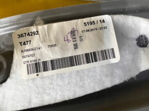 TAPICERKA BOCZEK BAGAŻNIKA TYŁ LEWY LEWA MERCEDES GL X166 ALPACA GRAY