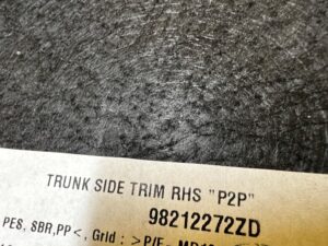 TAPICERKA BOCZEK BAGAŻNIKA TYŁ PRAWY PRAWA CITROEN DS7 CROSSBACK X74