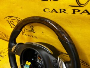 KIEROWNICA SKÓRA TRÓJRAMIENNA DREWNIANA MANETKI PDK PORSCHE PANAMERA 970 I